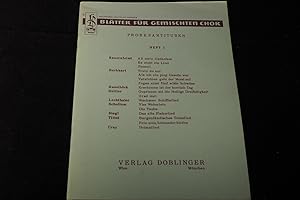 Bild des Verkufers fr Bltter fr Gemischten Chor Probepartituren Heft 1. zum Verkauf von Versandantiquariat Ingo Lutter