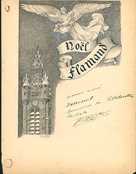 A original manuscript musical compostiion entitled "Noël Flamand" by Félicien Menu de Ménil with ...