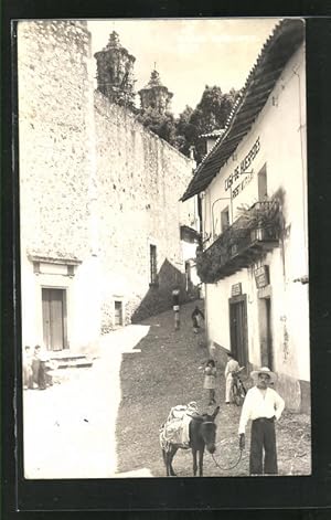 Postcard Taxco, Casa de Huespedes, Strassenpartie