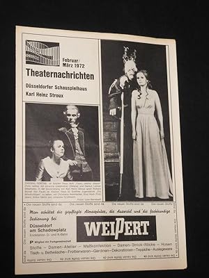 Bild des Verkufers fr Theaternachrichten des Dsseldorfer Schauspielhauses, Februar/ Mrz 1972 zum Verkauf von Fast alles Theater! Antiquariat fr die darstellenden Knste