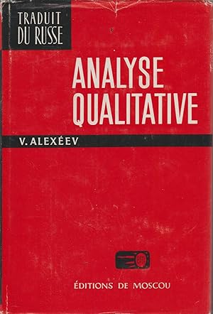 Imagen del vendedor de ANALYSE QUALITATIVE (2me dition) a la venta por Librairie l'Aspidistra