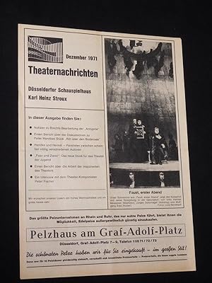 Image du vendeur pour Theaternachrichten des Dsseldorfer Schauspielhauses, Dezember 1971 mis en vente par Fast alles Theater! Antiquariat fr die darstellenden Knste