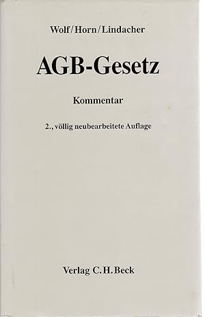 Seller image for AGB-Gesetz. Gesetz zur Regelung des Rechts der Allgemeinen Geschftsbedingungen. Kommentar for sale by Antiquariat Kastanienhof