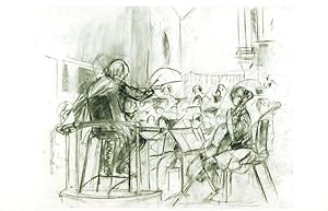 London Classical Theatre Concert Urban Sketch Painting Postcard