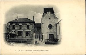 Seller image for Ansichtskarte / Postkarte Couilly Seine et Marne, Ecole des Filles et facade de l'Eglise for sale by akpool GmbH