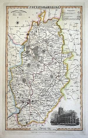 Antique Map NOTTINGHAMSHIRE, James Pigot Original c1830