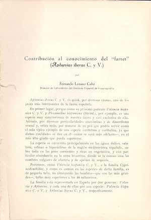 Immagine del venditore per CONTRIBUCION AL CONOCIMIENTO DEL "FARTET" (APHNIUS IBERUS C. Y V.) (EXTRAIDO ORIGINAL DEL AO 1958, ESTUDIO COMPLETO TEXTO INTEGRO) venduto da Libreria 7 Soles