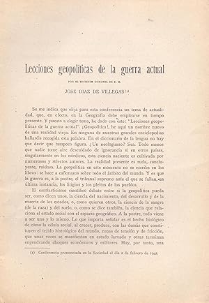 Seller image for LECCIONES GEOPOLITICAS DE LA GUERA ACTUAL (EXTRAIDO ORIGINAL DEL AO 1942, ESTUDIO COMPLETO TEXTO INTEGRO) for sale by Libreria 7 Soles