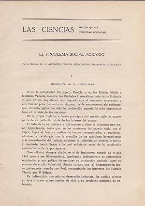 Imagen del vendedor de EL PROBLEMA SOCIAL AGRARIO (EXTRAIDO ORIGINAL DEL AO 1939, ESTUDIO COMPLETO TEXTO INTEGRO) a la venta por Libreria 7 Soles