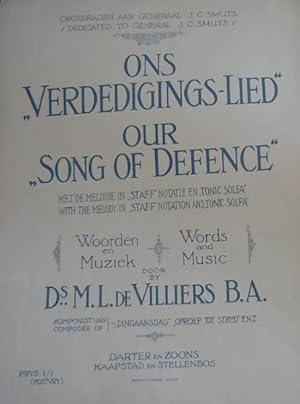 Seller image for ONS "VERDEDIGINGS - LIED" / OUR "SONG OF DEFENCE" for sale by Chapter 1