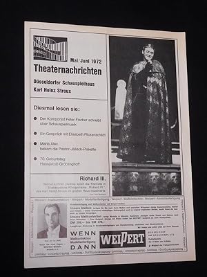 Bild des Verkufers fr Theaternachrichten des Dsseldorfer Schauspielhauses, Mai/ Juni 1972 zum Verkauf von Fast alles Theater! Antiquariat fr die darstellenden Knste