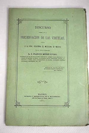 Imagen del vendedor de Discurso acerca de la preservacin de las viruelas a la venta por Alcan Libros