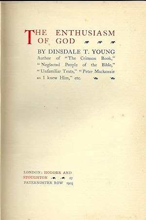 Image du vendeur pour THE ENTHUSIASM OF GOD mis en vente par Antic Hay Books