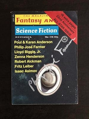 THE MAGAZINE OF FANTASY AND SCIENCE FICTION. November 1971. Vol. 41, No.5: Only Who Can Make A Tree?
