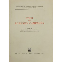 Imagen del vendedor de Studi per Lorenzo Campagna. Vol. III - Scritti di filosofia del diritto, filosofia politica, e teoria sociale a la venta por Libreria Antiquaria Giulio Cesare di Daniele Corradi