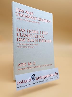 Seller image for Das Hohe Lied/ Klagelieder/ Das Buch Esther. Gttingen, Vandenhoeck & Ruprecht, for sale by Roland Antiquariat UG haftungsbeschrnkt