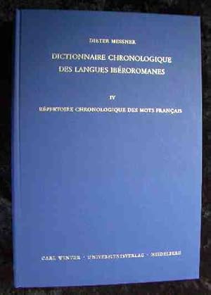 Seller image for Dictionnaire chronologique des langues ibroromanes. - 4., Rpertoire chronologique des mots franais. Sammlung romanischer Elementar- und Handbcher. Dritte Reihe: Wrterbcher. Band 10. for sale by Roland Antiquariat UG haftungsbeschrnkt