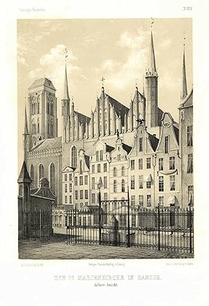 Bild des Verkufers fr Marienkirche ('Die St. Marienkirche in Danzig. - ussere Ansicht'). zum Verkauf von Antiquariat Norbert Haas