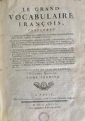 LE GRAND VOCABULAIRE FRANÇOIS (26 volumes sur 30)