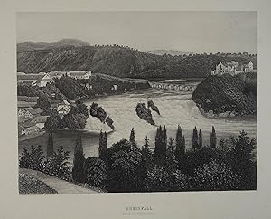 Bild des Verkufers fr Rheinfall bei Schaffhausen. Aquatinta u. Radierung (nach Jakob Lorenz Rdishli). Basel, Chr. Krsi um 1865, 15,5 x 20,5 cm zum Verkauf von Antiquariat Johannes Mller