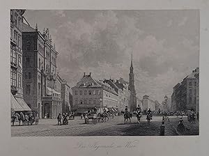 Die Jaegerzeile in Wien. Stahlstich aus "Ansichten von Wien". Wien, F. Paterno, 1860, 10,5 x 16 cm