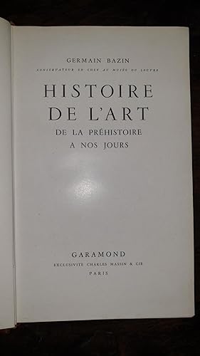 Image du vendeur pour Histoire de l'art de la prhistoire  nos jours mis en vente par AHA BOOKS