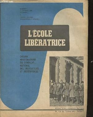 Imagen del vendedor de L'cole libratrice- Organe du syndicat national des instituteurs- n1- octobre 1965- 35e anne-Sommaire: Extratis de textes- Actualits pdagogiques par Jeanne Lordon- Le sport: l'enjeu - Le thtre par Guy Verdot- Partie pdagogique: Franais en 6e et 5 a la venta por Le-Livre