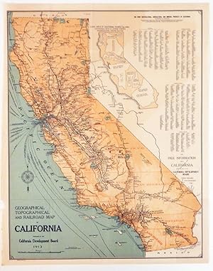 Geographical, Topographical and Railroad Map of California