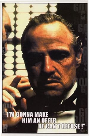 Marlon Brando The Godfather Film Rare Gun Postcard