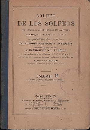 Bild des Verkufers fr SOLFEO DE LOS SOLFEOS. Solfeos para Voces de Soprano de. Vol. 1 zum Verkauf von Librera Hijazo