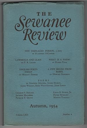 Seller image for The Sewanee Review, Volume 62, Number 4 (LXII; Autumn 1954) - includes original appearance of The Displaced Person by Flannery O'Connor for sale by Philip Smith, Bookseller