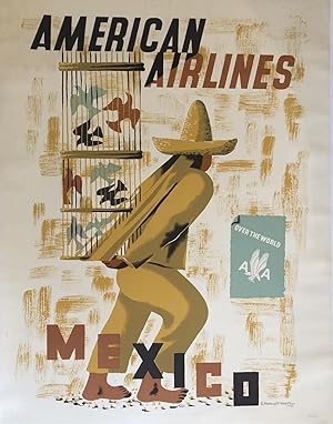 AMERICAN AIRLINES, MEXICO. (Original Vintage Poster)