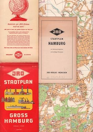 JRO Stadtplan Hamburg, mit Sehenswürdigkeiten und wichtigen Hinweisen. [Außentitel: "JRO Stadtpla...