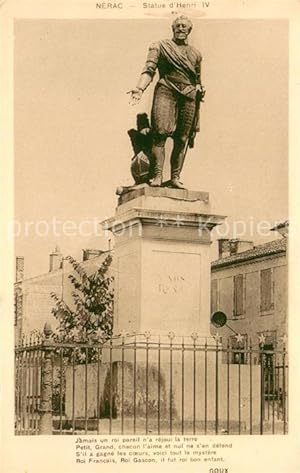 Postkarte Carte Postale 13633185 Nerac Statue Henri IV Monument Nerac