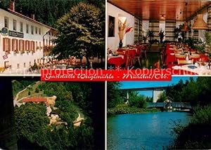 Bild des Verkufers fr Postkarte Carte Postale 73634392 Muehltal Mangfalltal Hotel Gaststaette Weiglmuehle Uferpartie am Fluss zum Verkauf von Versandhandel Boeger