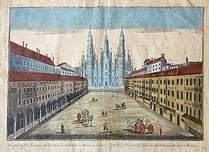 Veduta della Piazza e della Chiesa Catedrale a Milano p dinanzi. V?e de la Place, et de l'Eglise ...