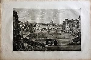 Veduta dell'Antico Ponte Janiculense restaurato da Sisto IV
