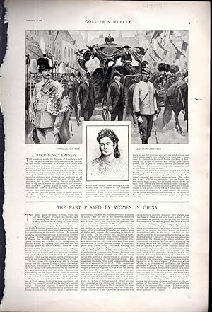 Seller image for ENGRAVING: "Funeral of the Austrian Empress". photos from Collier's Weekly, October 22, 1898 for sale by Dorley House Books, Inc.