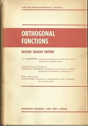 Immagine del venditore per Orthogonal functions (Pure and applied mathematics) venduto da Lavendier Books