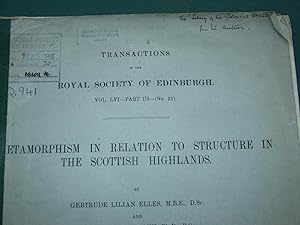 Seller image for Metamorphism in Relation to Structure in the Scottish Highlands [ Inscribed Copy ] for sale by George Jeffery Books