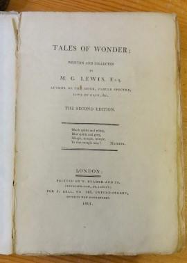 Tales of wonder; written and collected by M. G. Lewis, Esq. Author of The monk, Castle spectre, L...