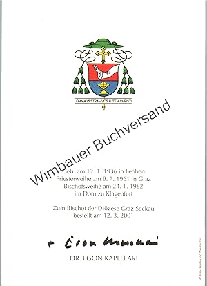 Bild des Verkufers fr Autogramm Bischof Egon Kapellari /// Autogramm Autograph signiert signed signee zum Verkauf von Antiquariat im Kaiserviertel | Wimbauer Buchversand