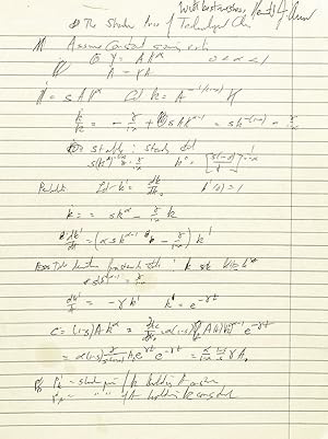 Kenneth J. Arrow Autograph Equation Signed.