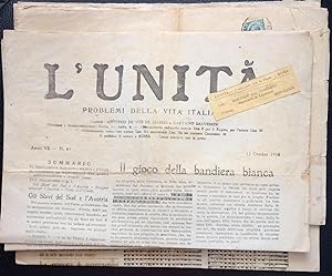 L'Unita: problemi della vita italiana [five issues]