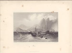 Seller image for Macao. Seestück. Stahlstich von 1850 nach C. Graham aus Payne's Universum, or Pictorial World Vol. III for sale by ANTIQUARIAT Franke BRUDDENBOOKS