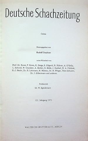 Deutsche Schachzeitung Organ fur das gesammte Schachleben, Volume 121, 1972