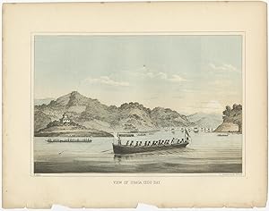 Antique Print of Uraga by Hawks (1856)