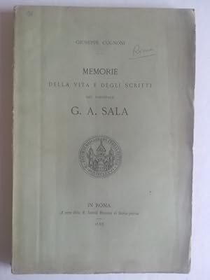 Bild des Verkufers fr Memorie della vita e degli scritti del cardinale G. A. Sala zum Verkauf von Coenobium Libreria antiquaria