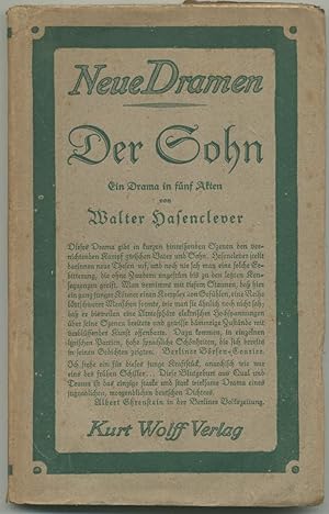 Bild des Verkufers fr Der Sohn. Ein Drama in fnf Akten. (11.-13. Tausend). zum Verkauf von Schsisches Auktionshaus & Antiquariat