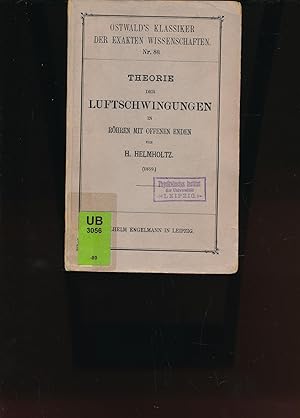 Bild des Verkufers fr Theorie der Luftschwingungen in Rhren mit offenen Enden zum Verkauf von Antiquariat Kastanienhof